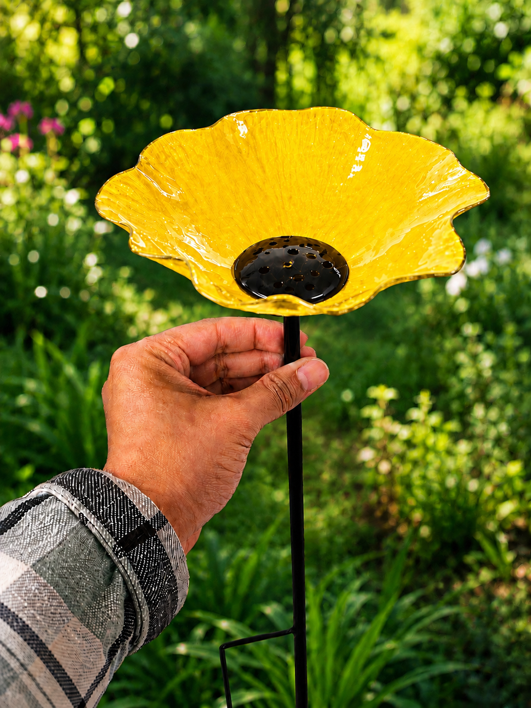Estaca Bebedero para pájaros y abejas de Jardín